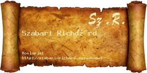 Szabari Richárd névjegykártya
